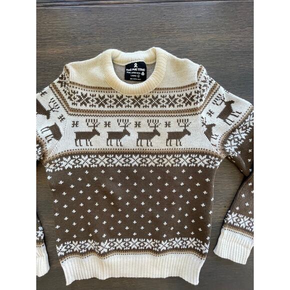 xs Vintage Demetre Pure Virgin Wool Sweater Reindeer Snowflakes Ski Sweater - Picture 5 of 16